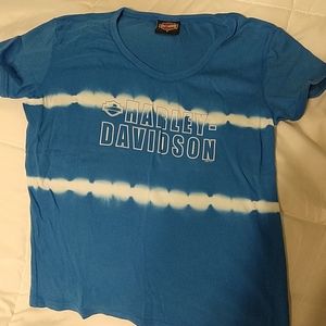 Tie dye Harley Davidson of lake Charles shirt.